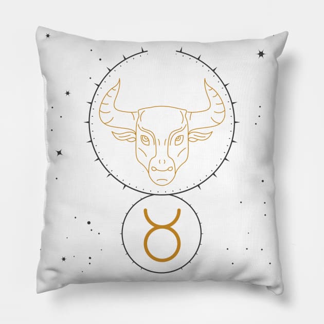 Taurus | Astrology Zodiac Sign Design Pillow by The Witch's Life