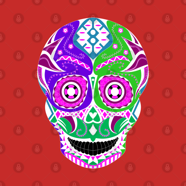 sugar skull candy in wrestling mask ecopop by jorge_lebeau