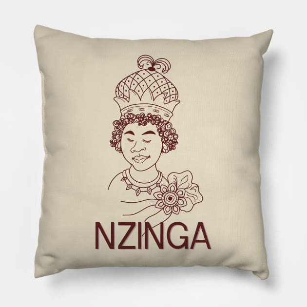 Queen of Angola Pillow by Eduardo Tejedor