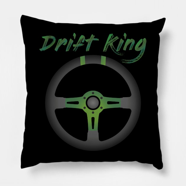 Drift King Green Pillow by turboosted