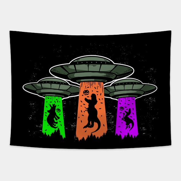 Get In Loser Halloween Dinosaurs Tapestry by RAWRTY ANIMALS
