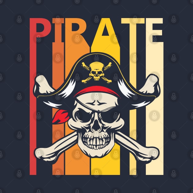 Retro 1980s Pirate Captain Skull Gift by GWENT