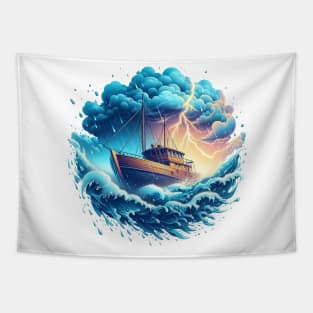 Out of nowhere a sea boat emerges Tapestry