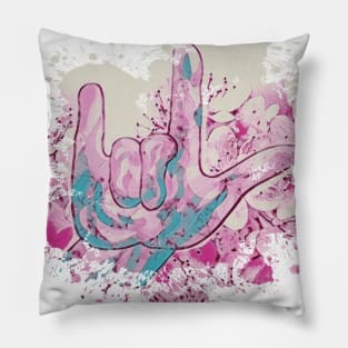 ASL I Love You Color Burst Pillow