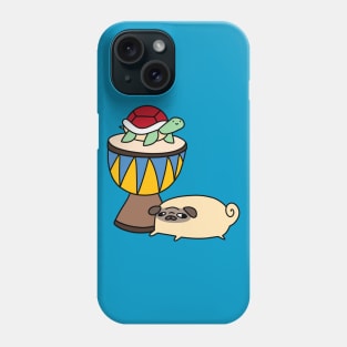 Djembe Turtle and Pug Phone Case