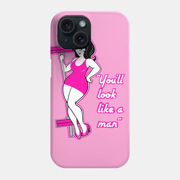 Barbell girl, gym girl, fitness girl, weightlifting girl Phone Case by TimAddisonArt