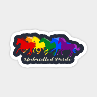 Unbridled Pride - LGBTQ+ Rainbow Galloping Horses Magnet