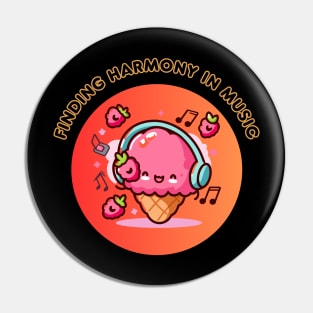 Finding Harmony in Music - Kawaii Style Music Pin