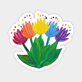 Rainbow Flower Bouquet Magnet