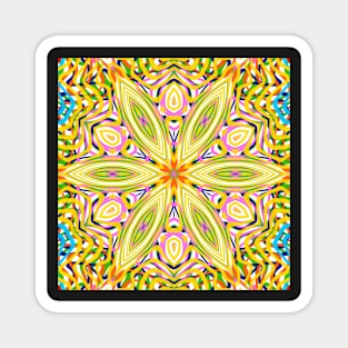 Kaleidoscope flower yellow Magnet