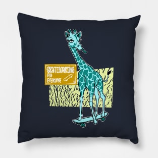 Giraffe Skateboarding Pillow