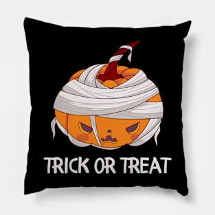 Trick or treat angry pumpkin Pillow