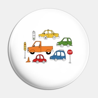 Cars and Truck Traffic Patterns Pin