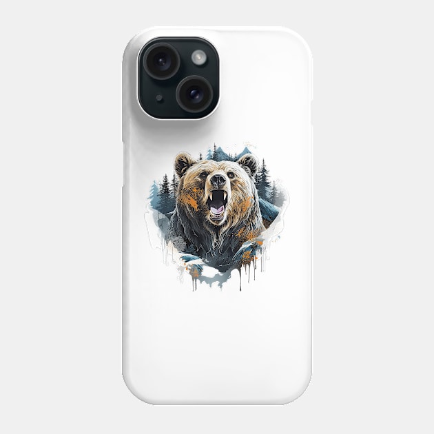 Roaring bear Phone Case by ADybowska