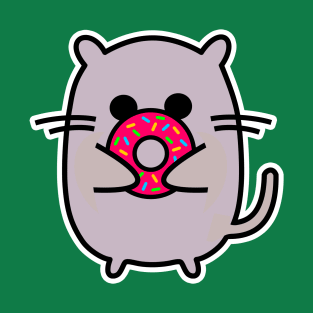 Nom Nom Yummy Pink Sprinkled Donut Cat T-Shirt