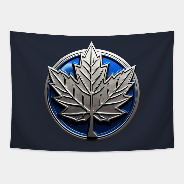 Cool Maple Leaf Badge Tapestry by DavidLoblaw