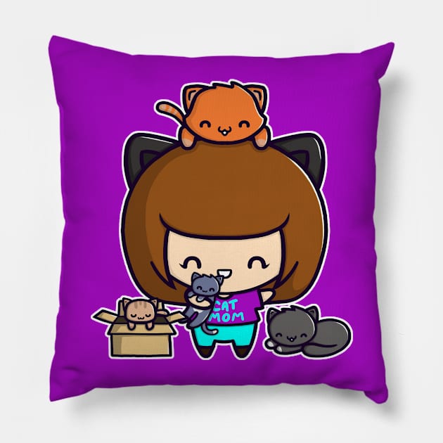 Cat Mom Pillow by perdita00