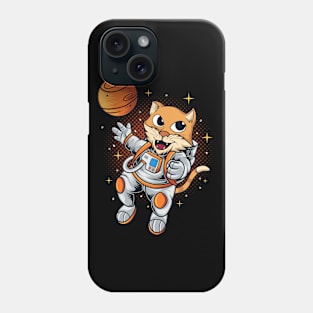 Astronaut cat with galaxy in hand Phone Case