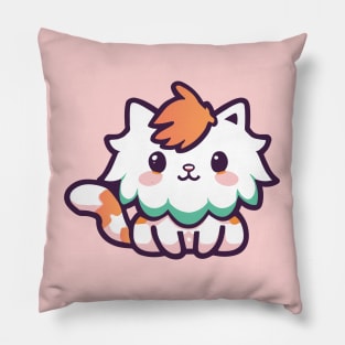 cute persian cat drawing Pillow