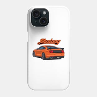 Rear Car Mustang orange Phone Case