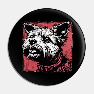 Retro Art Cairn Terrier Dog Lover Pin