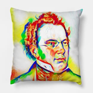 Franz Schubert Colourful Portrait | Franz Schubert Artwork 10 Pillow