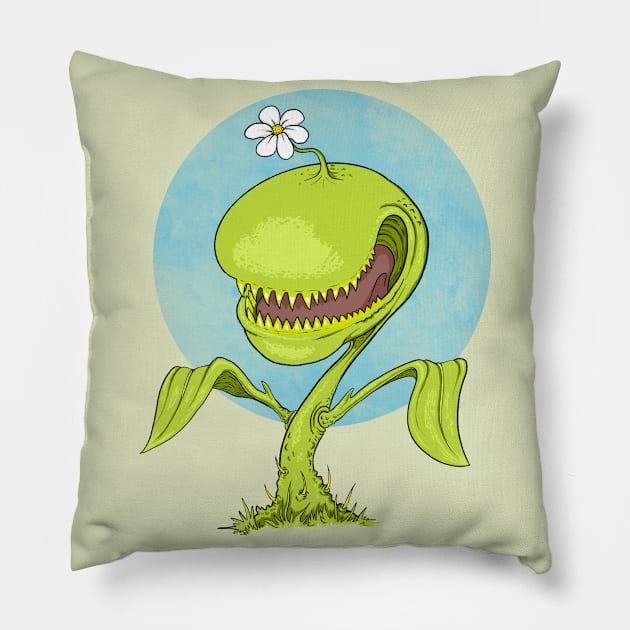 Man Eating Plant Pillow by AmysBirdHouse