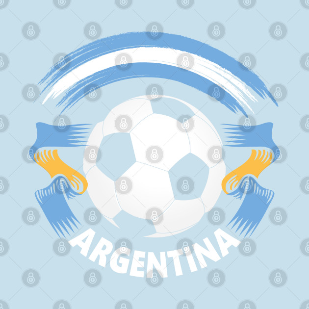 Disover Argentina Soccer Fan Shirt with Argentine Flag and Football - Argentina Football - T-Shirt