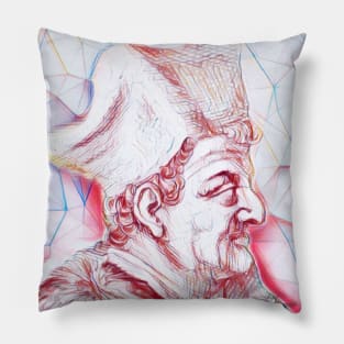 Lorenzo Valla Portrait | Lorenzo Valla Artwork | Line Art Pillow