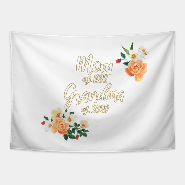 Mom to Grandma est. 1992 est. 2020 Tapestry by victoriaarden