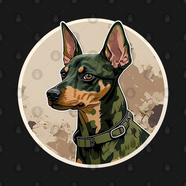 Miniature Pinscher Camouflage Motif by Mike O.