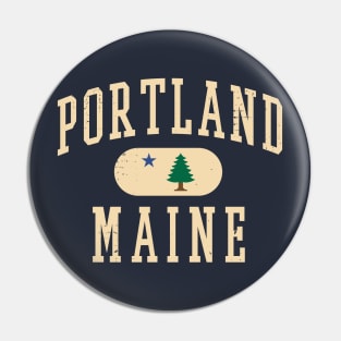 Portland Maine Vintage Varsity Badge Pin