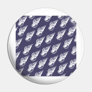 tulip shell aloha print pattern blue and white Pin