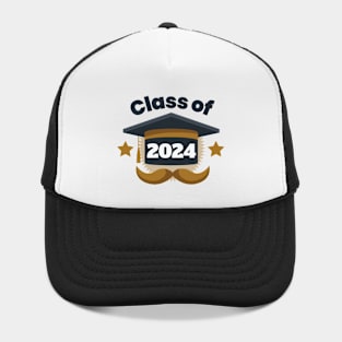 Class of 2024 Moustache Design - Happy Graduation Day Celebration Hat