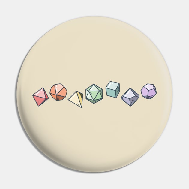 D&D Dice Rainbow Pride Pin by comfhaus