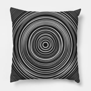 Concentric Wavy Lines (Black and White) Pillow