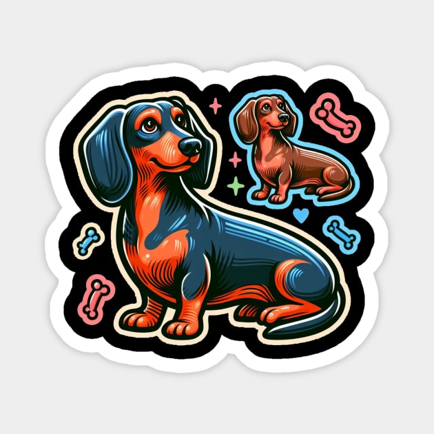 Whimsical Royal Miniature Dachshund Puppy Creations Magnet by IamActiveDog