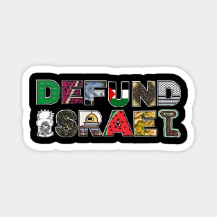 Defund Israel - Palestine Symbols - Back Magnet