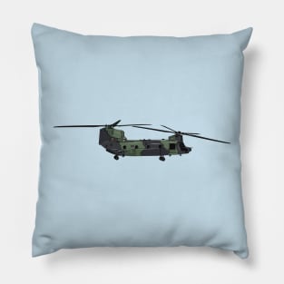 Chinook army helicopter cartoon illustration Pillow