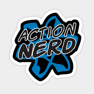 Funny Science Scientist Action Nerd Atom Blue Magnet