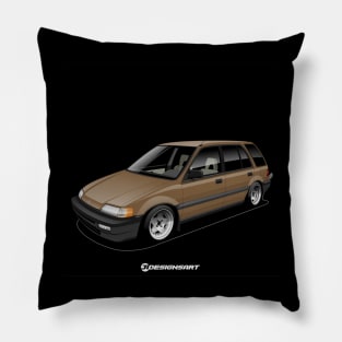 Civic wagon black background Pillow