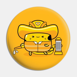 yellow cat firefighter profession Pin