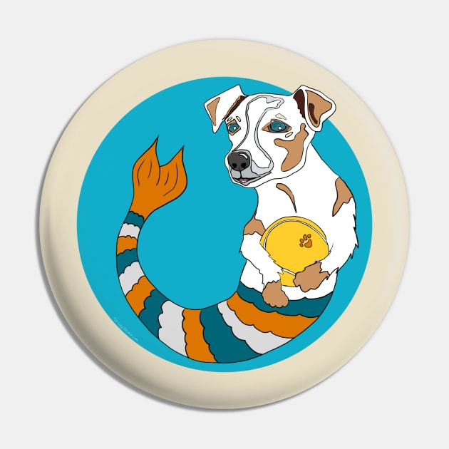 Mazie the Jack Russell Mermutt Pin by abrushwithhumor