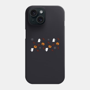 Cute halloween pattern with ghosts, pumpkins and candy Phone Case