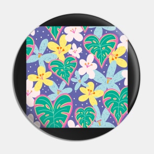 Monstera hearts and tropical florals on very peri Pin