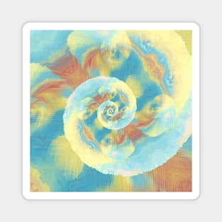 Marble Abstract Yellow Swirl Magnet