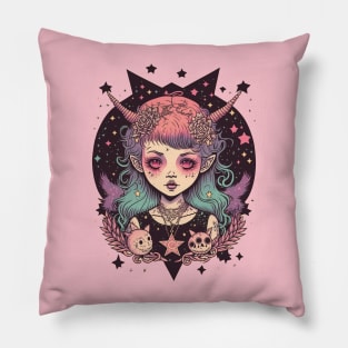 Cute Occult Girl Pillow