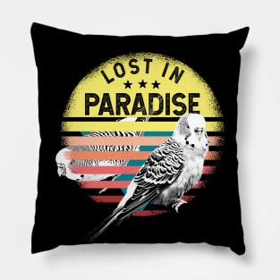 Lost in Paradise Budgies Pillow