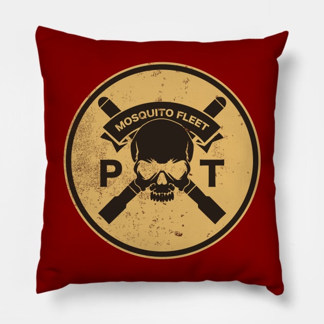 PT Boat Mosquito Fleet Patch (distressed) Pillow by TCP