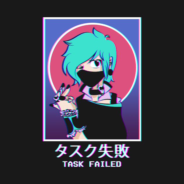 Task Failed Goth Anime Girl Vaporwave Grunge Weeb by Alex21